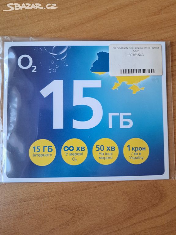O2 Sim karta - 15 GB